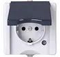 opbouw wandcontactdoos randaarde deksel IP44 ProAQA grijs (947456005)