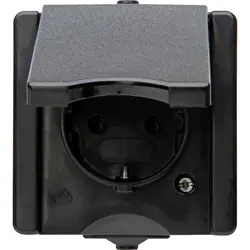Kopp opbouw wandcontactdoos randaarde deksel IP44 ProAQA zwart (947405009)