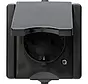 opbouw wandcontactdoos randaarde deksel IP44 ProAQA zwart (947405009)