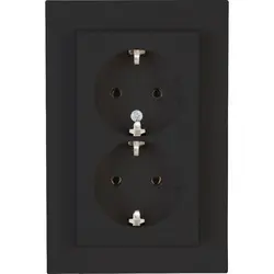 Kopp wandcontactdoos 2-voudig randaarde voor enkele inbouwdoos HK07 Athenis antraciet (929515007)