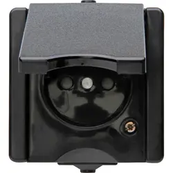 Kopp opbouw wandcontactdoos penaarde en klapdeksel IP44 ProAQA zwart (954705002)