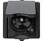 opbouw wandcontactdoos penaarde en klapdeksel IP44 ProAQA zwart (954705002)