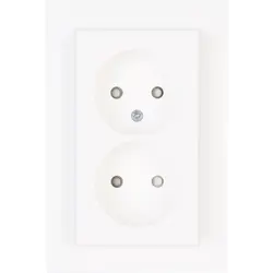 Kopp wandcontactdoos 2-voudig zonder randaarde Safety+ voor enkele inbouwdoos HK07 Athenis arctic wit glans (950013002)