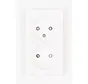 wandcontactdoos 2-voudig zonder randaarde Safety+ voor enkele inbouwdoos HK07 Athenis arctic wit glans (950013002)