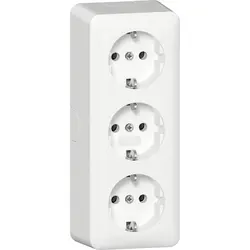 Gira 3-voudige wandcontactdoos randaarde opbouw wit (478913)