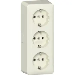 Gira wandcontactdoos randaarde 3-voudig met interne montageplaat opbouw creme (478912)