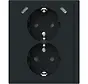 wandcontactdoos 2-voudig randaarde Safety+ en 2x USB C Future Linear zwart mat (202EUJRB2USBC-885)