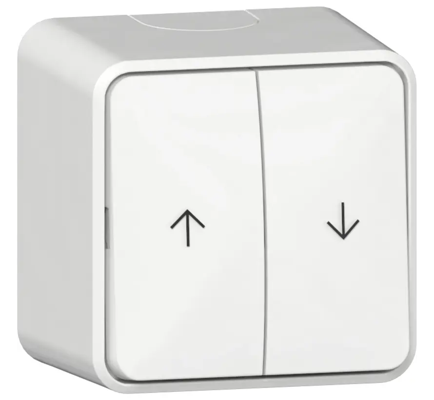 jaloeziedrukcontact opbouw met interne montageplaat opbouw wit (315813)
