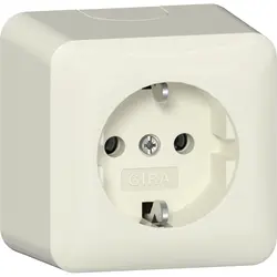 Gira wandcontactdoos randaarde met interne montageplaat opbouw creme (444012)