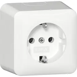 Gira wandcontactdoos randaarde met interne montageplaat opbouw wit (444013)