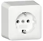 wandcontactdoos randaarde met interne montageplaat opbouw wit (444013)