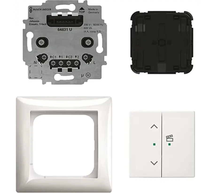 jaloeziesokkel flex 1-voudig complete set met bedieningselement draadloos Balance SI wit glans (62731/UJ-914-WL)