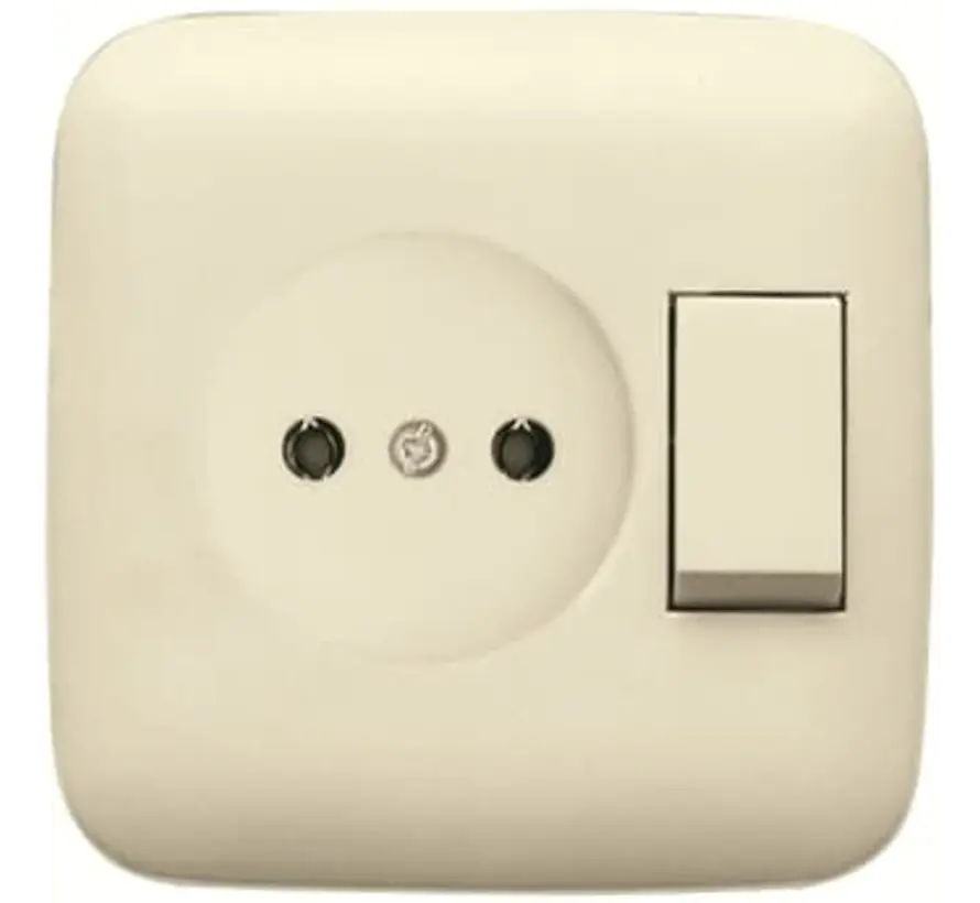 combinatie wandcontactdoos/schakelaar zonder randaarde Standaard SI (4310/6 UJ-212-500)