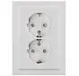 wandcontactdoos 2-voudig randaarde Safety+ voor ovale 1,5 inbouwdoos Future Linear studiowit glans (302EUJT-84)