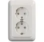 wandcontactdoos 2-voudig randaarde Safety+ voor ovale 1,5 inbouwdoos Reflex SI (302EUJT-214)