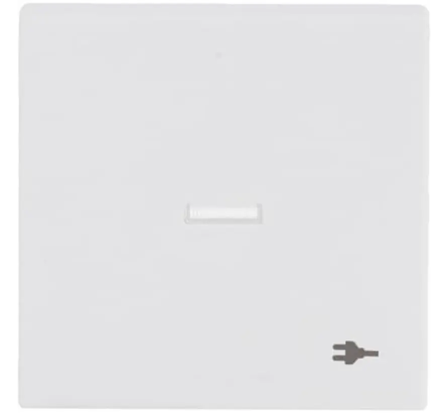 schakelwip met controlevenster en symbool stekker Future Linear studiowit mat (1789 ST-884)