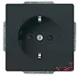 wandcontactdoos randaarde Safety+ met LED-oriëntatieverlichting Future Linear antraciet glans (20 EUCBLI-81)
