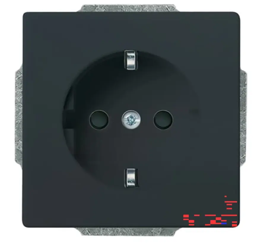 wandcontactdoos randaarde Safety+ met LED-oriëntatieverlichting Future Linear antraciet glans (20 EUCBLI-81)