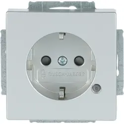 Busch-Jaeger wandcontactdoos randaarde Safety+ met LED-controleverlichting Future Linear aluzilver (20 EUCBL-83)