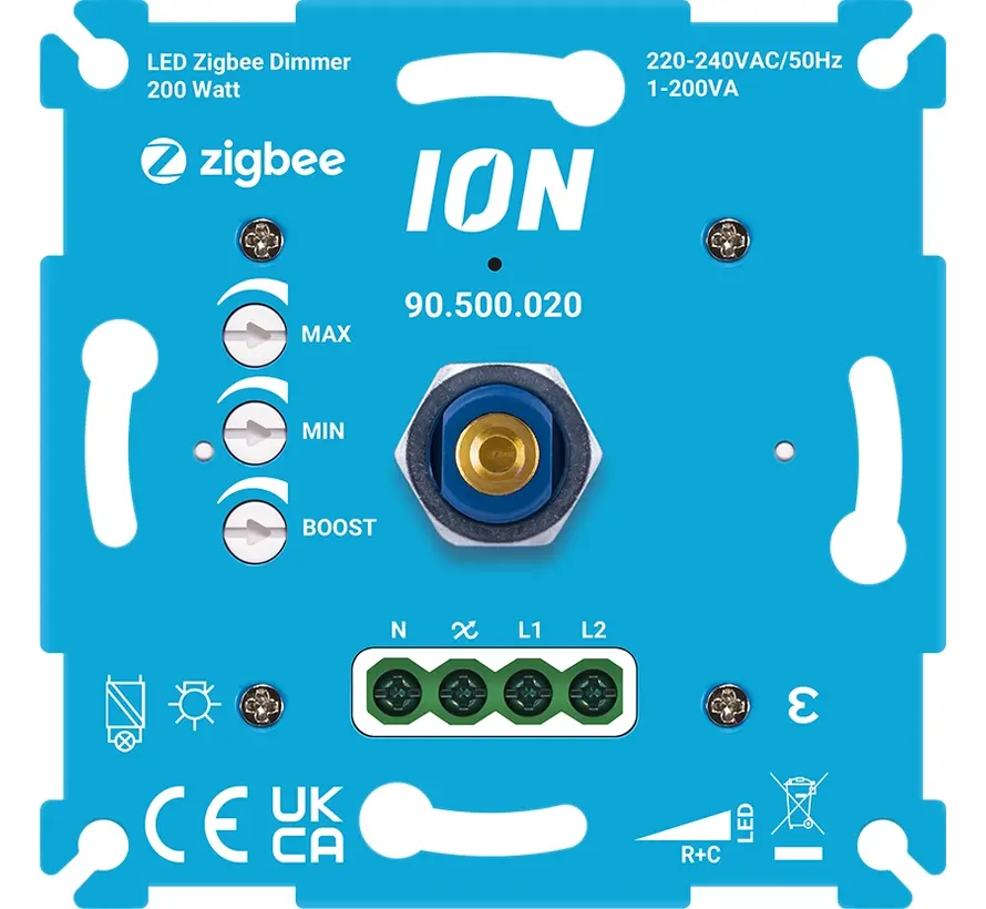 universele Zigbee LED-dimmer 0,3-200 watt RC met boostfunctie (90.500.020)