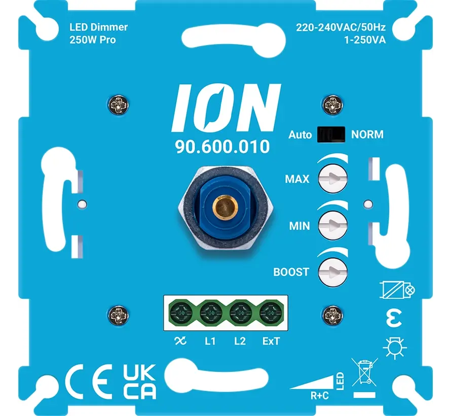 universele LED-dimmer Pro 0,3-250 watt RC met boostfunctie (90.600.010)