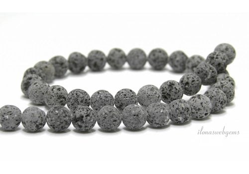 Lavastone beads anthracite gray around 10mm
