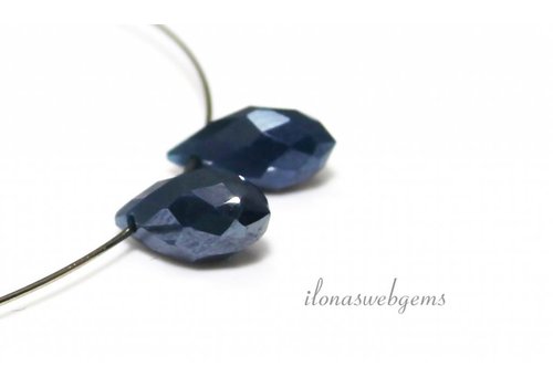 1 Paar Swarovski-Stil Tropfen dunkelblau um 12x6mm