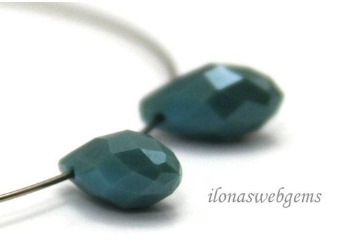 1 paar Swarovski style druppels licht blauw ca. 12x6mm