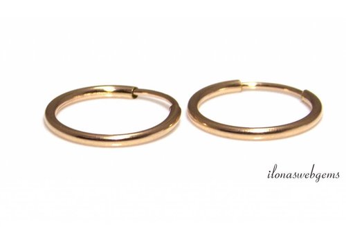 1 pair of Rose Gold Filled hoop earrings approx. 14mm