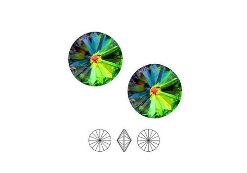 2 Stück Swarovski Rivoli Point Stein 1122 / 12mm Crystal VM F