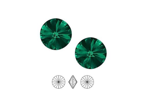 1 Swarovski Rivoli puntsteen 1122 / 12mm Emerald F