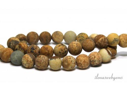 Desert Jasper beads round mat approx. 8.5mm