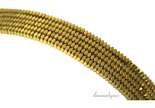 Hämatitperlen quadratische Facette flach um 2x1mm