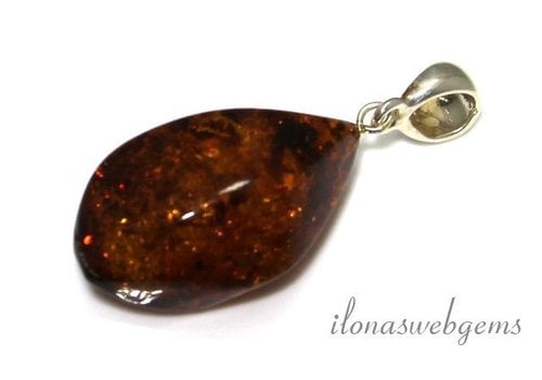 Amber / Barnsteen hanger ca. 32x22x14mm