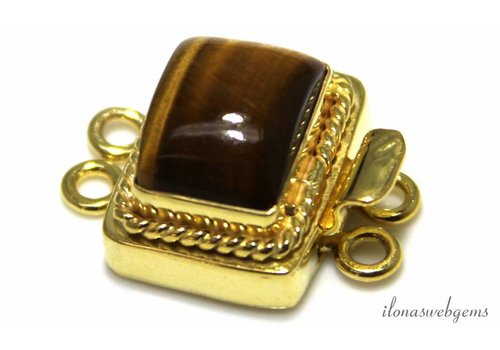 Vermeil box lock with Tiger Eye