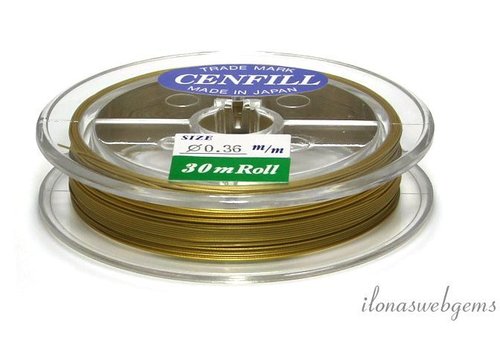 Cenfill RVS gecoat rijgdraad goudkleur 0.36mm (7 draads)