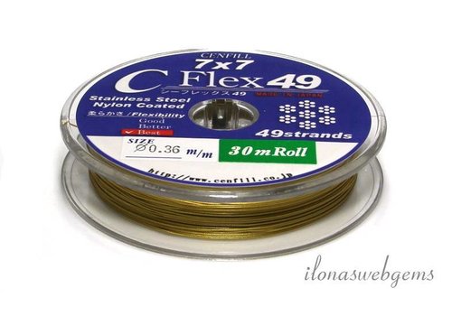 Cenfill stainless steel coated beading wire gold color 0.36mm (49 strands)