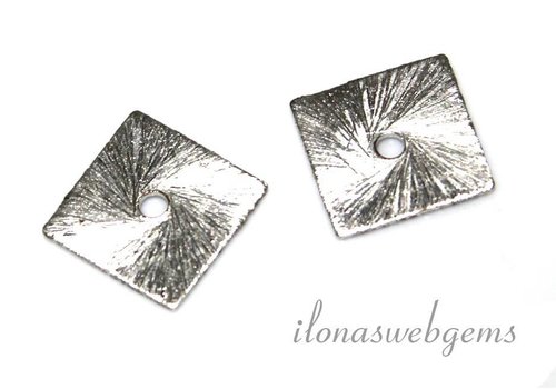 1 stuk verzilverde chips ca. 12mm