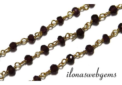 10 cm vermeil necklace with Garnet beads