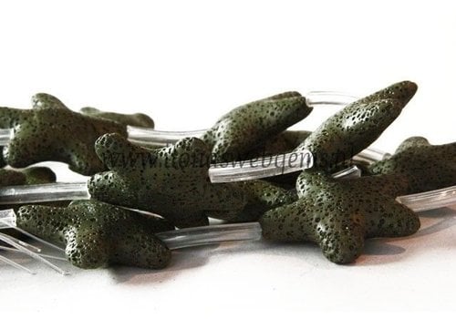 lavastone green starfish app. 40x10mm