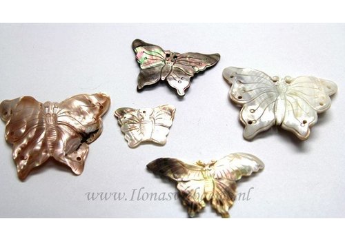 Mother of pearl Butterflymix 5 pieces