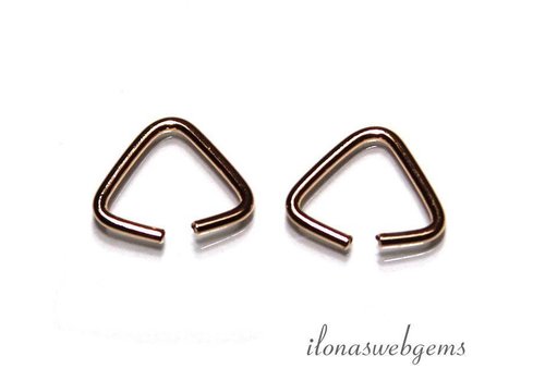 6 stücke Rose Vemeil offen driehoek ca. 10x8mm