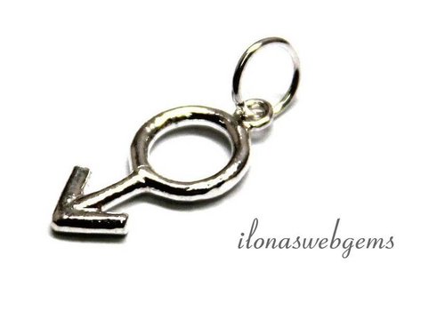 925/000  Silber Mini Schmuck Anhänger man ca. 18x9mm