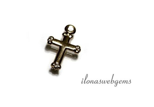 14/20 Gold filled bedeltje kruisje 8.5x11mm