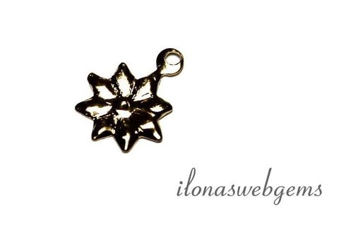 Gold filled Mini Schmuck Anhänger Blume ca. 10x8mm