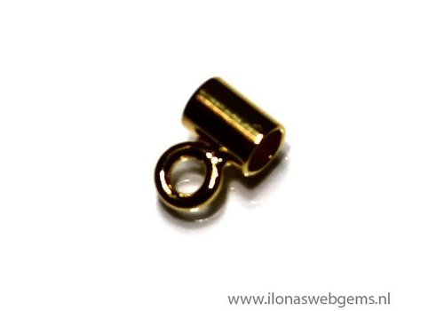 1 Vermeil tube bead with eye approx. 4x3mm