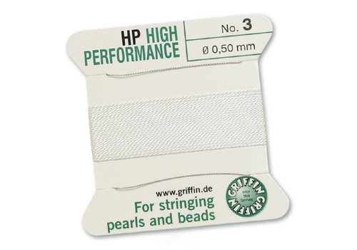 WHITE: Griffin Rijgdraad High Performance 0.50mm No. 3