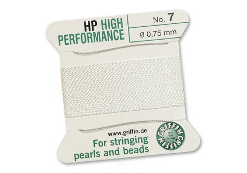 WHITE: Griffin Rijgdraad High Performance 0.75mm No. 7