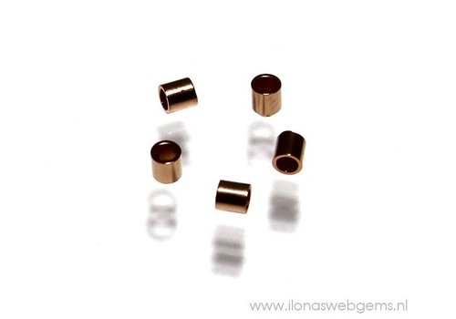 1 Stück Rosé  14/20 Goldfilled Quetschperle ca. 2x2mm