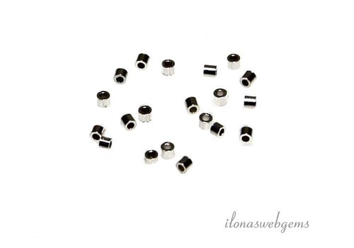 Silver Plated Crimp Beads, 2x2mm, 100 Pieces 